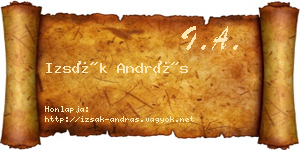 Izsák András névjegykártya